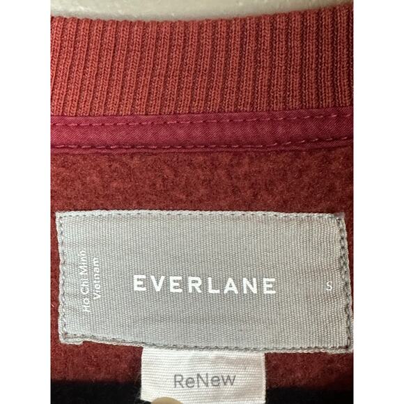 Everlane ReNew Rust Dark Red Long Sleeve Sherpa Pullover Sweatshirt Size Small - Picture 5 of 6